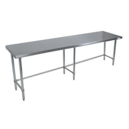 BK RESOURCES Work Table Open Base, 16/304 Stainless Steel, Plastic Feet 96"Wx24"D CVTOB-9624